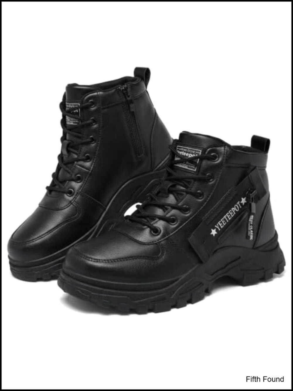 Women's Faux Leather Lace Up Ankle Boots Combat Style Anti Slip